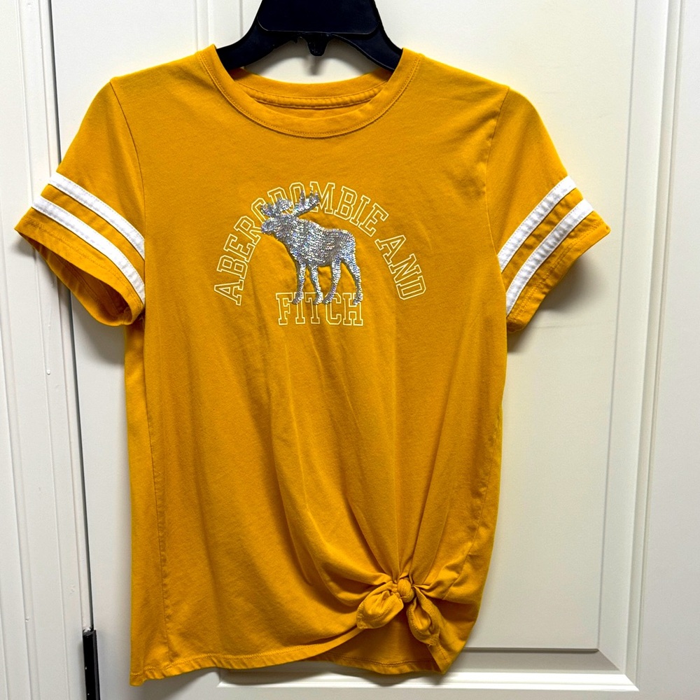 Abercrombie & Fitch Kids Mustard Tee with White Accents